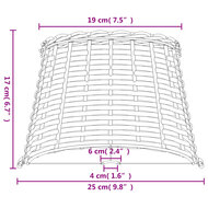 Lampenkap &Oslash;25x17 cm wicker wit