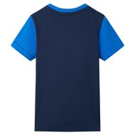 Kindershirt 104 blauw en marineblauw