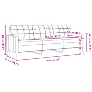 Driezitsbank 210 cm fluweel zwart