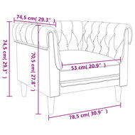 Fauteuil Chesterfield-stijl linnen