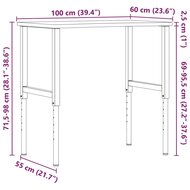 Werkbank 100x(55-60)x(71,5-98) cm massief beukenhout