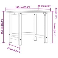 Werkbank 100x(55-60)x81,5 cm massief beukenhout