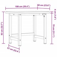 Werkbank 100x(55-60)x83 cm massief beukenhout