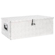 Opbergbox 90x47x33,5 cm aluminium zilverkleurig