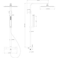 Douchesysteem SUMBA dubbel thermostatisch