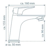 Wastafelmengkraan BOSTON matgrafiet