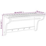 Handdoekenrek 60x30x35 cm massief walnotenhout