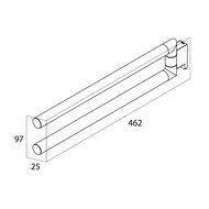 Handdoekhouder 2-armig Bold matzwart