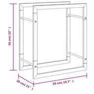 Haardhoutrek 50x28x56 cm roestvrij staal