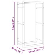 Haardhoutrek 50x28x94 cm roestvrij staal