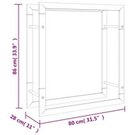 Haardhoutrek 80x28x86 cm roestvrij staal