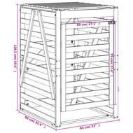 Containerberging 84x90x128,5 cm massief grenenhout