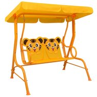 Kinderschommelbank 115x75x110 cm stof geel