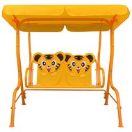 Kinderschommelbank 115x75x110 cm stof geel