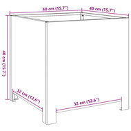 Plantenbank 40x40x40 cm roestvrij staal