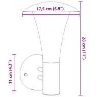 Buitenwandlamp roestvrij staal zilverkleurig