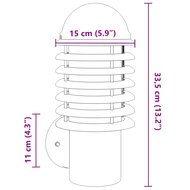 Buitenwandlamp roestvrij staal zilverkleurig