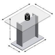 Eettafel 110 cm betongrijs