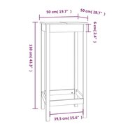 Bartafel 50x50x110 cm massief grenenhout