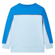 Kindertrui 128 felblauw en lichtblauw