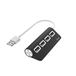 Hama USB-hub 4-poorts USB 2.0 480 Mbit/s Zwart