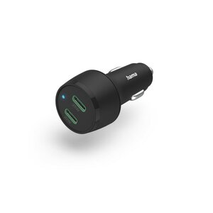 Hama Auto-snellader 2x USB-C Power Delivery/Qualcomm ® 45 W Zwart