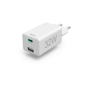 Hama Snellader 1x USB-C 1x USB-A PD/Qualcomm® Mini-oplader 32W WS