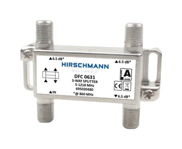 Hirschmann 695020480 Catv Splitter 5.8 Db / 5-1218 Mhz - 3 Uitgangen