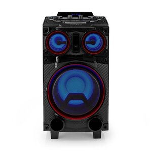 Nedis SPPT800BK Bluetooth® Party Speaker Maximale Batterijduur: 6.5 Uur 120 W Handgreep Feestverlichting Equalizer Zwart