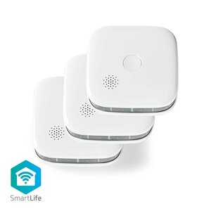 Nedis WIFIDS20WT3 Smartlife Rookmelder Wi-fi Batterij Gevoed Levenscyclus Sensor: 10 Jaar En 14604 Max. Batterijduur: 24 Maanden Android™ / Ios 85 Db Wit 3 Stuks