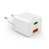 Hama Snellader 1x USB-C PD 1x USB-A QC Mini-oplader 20 W Wit_