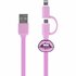 Kangaro K-58191006 Dresz 2in1 Micro-USB Laadkabel + Pin Lippen Roze_